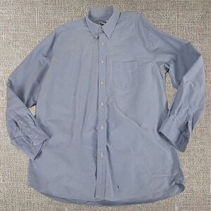 Old Navy Blue 100% Cotton Dress Shirt Regular Fit L Size Long Sleeve Solid